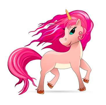 Magic pink unicorn Stock Illustration