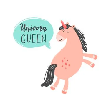 Magic pink unicorn vector illustration Stock Illustration