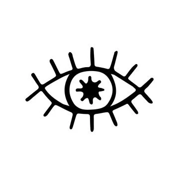 Magic pointed wizard hat. Clothes Halloween party witch costume. Hand drawn Stock Illustration