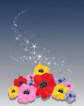 Magic poppies Illustrazione stock