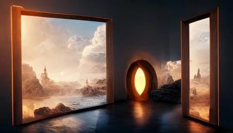 Magic Portal Window To Another World Stock Illustration