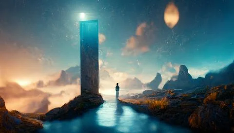 Magic Portal Window To Another World Stock Illustration