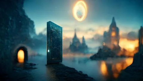 Magic Portal Window To Another World Stock Illustration