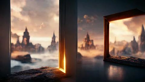 Magic Portal Window To Another World Stock Illustration