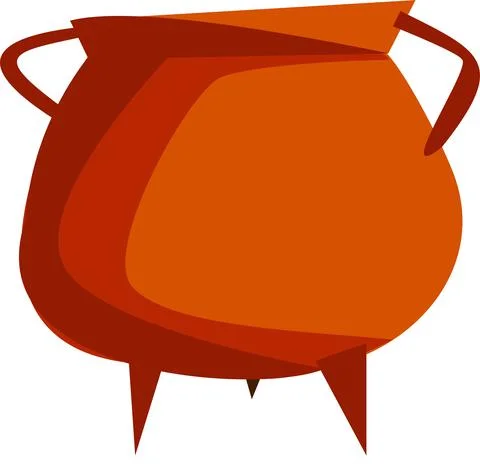 A magic pot of brown color, for making potions. Stock Illustration