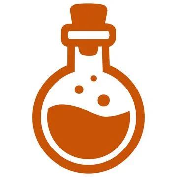 Magic potion bottle flat design halloween icon Stock Illustration