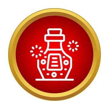 Magic potion bottle icon with cork stopper Stock Illustration