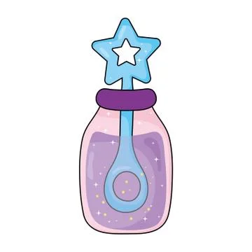 Magic potion bottle icon Illustrazione stock