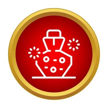 Magic potion bottle icon with sparks effect Stock Illustration