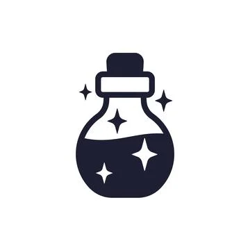 Magic potion bottle icon on white Stockillustratie