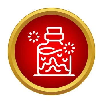 Magic potion bottle with mystical liquid icon Stock Illustration
