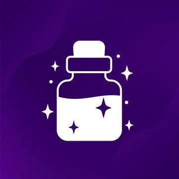Magic potion bottle or elixir vector icon Stock-Illustration