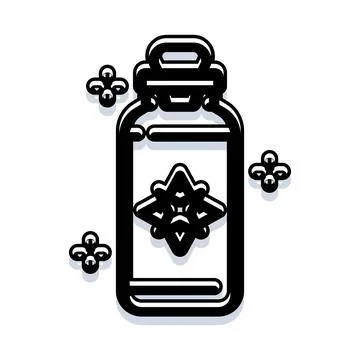 Magic potion bottle producing magical healing effects Stock Illustration