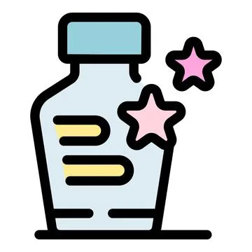 Magic potion bottle with shining stars, a fantastic elixir for gaming or fa.. Stock Illustration
