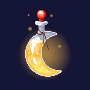 Magic potion. Elixir bottle. Mystery liquid. Magical poison. Fairy drink. G.. Stock Illustration