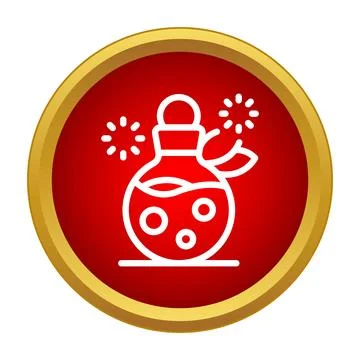 Magic potion flask icon generating sparks Illustrazione stock