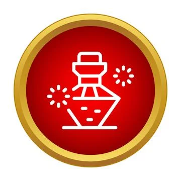 Magic potion flask icon with glowing effect Stock Illustration