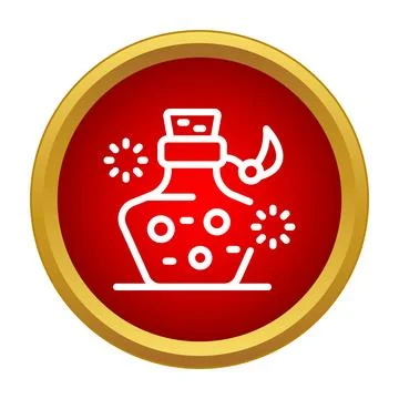 Magic potion icon representing fantasy game elixir Stock Illustration