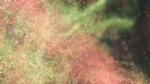 The magic powder floating on the dark background. slow motion Stock Footage 160064358