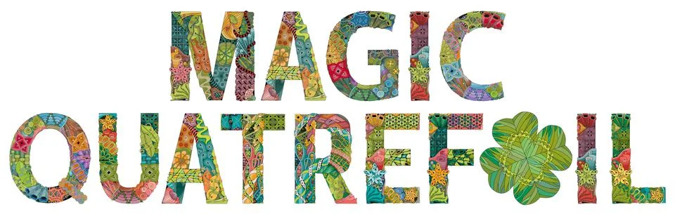 MAGIC QUATREFOIL. Vector zentangle object for decoration Stock Illustration