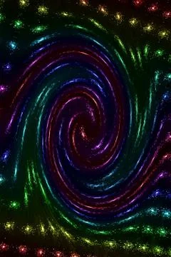 Magic rainbow galaxy, tornado disco Stock Illustration