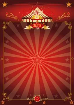 Magic red circus poster Stock Illustration