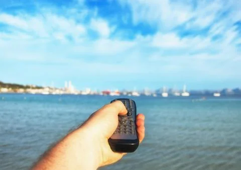 Magic remote control. Image that you can choose anything you want, for exampl Foto stock