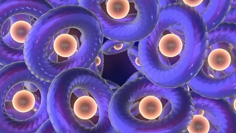 Magic Rotating Glowing Spheres. Video stock 296476374