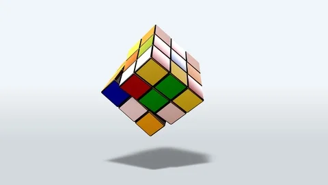 Magic Rube's cube puzzle animation Stock Footage 97166206