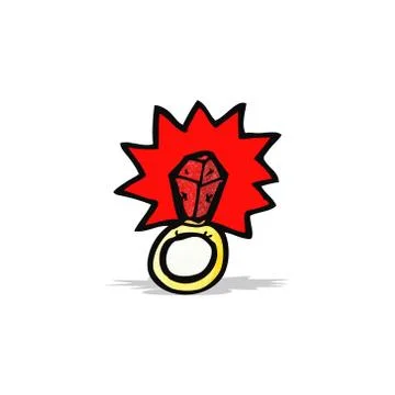 Magic ruby ring cartoon Stock Illustration