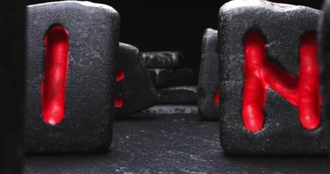 Magic runestones omen made of Celtic language. Parallax effect. Stock Footage 162025258