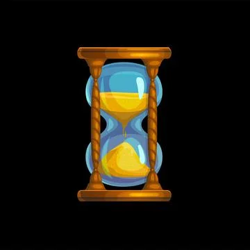 Magic sand glass clock. Isolated hourglass timer Stock Illustration