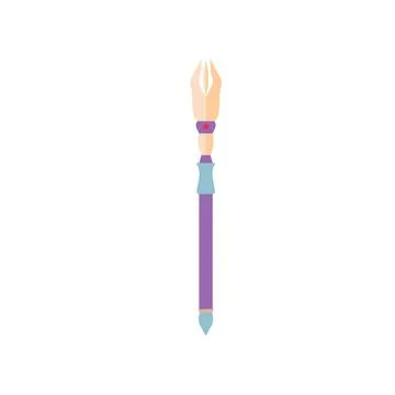  Magic scepter vector wand isolated illustration fantasy stick white magic... Stock Photos