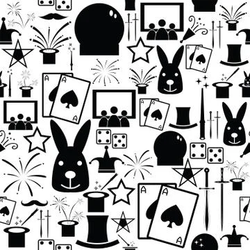 Magic seamless pattern background icon. Stockillustratie