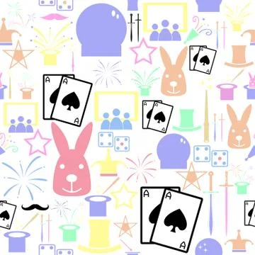 Magic seamless pattern background icon. Stockillustratie