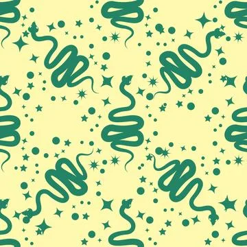 Magic seamless pattern with constellations, sun, moon, magic eyes, clouds a.. イラスト素材