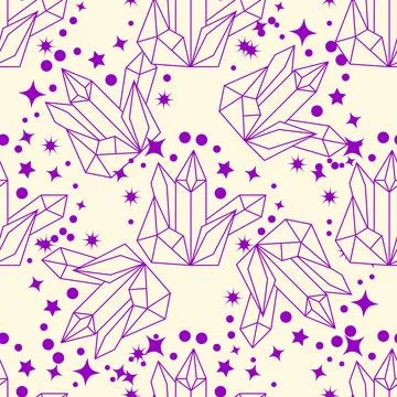 Magic seamless pattern with constellations, sun, moon, magic eyes, clouds and 스톡 일러스트