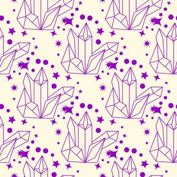 Magic seamless pattern with constellations, sun, moon, magic eyes, clouds and Stock Illustration