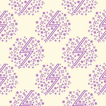 Magic seamless pattern with constellations, sun, moon, magic eyes, clouds a.. Stockillustratie