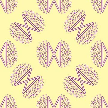 Magic seamless pattern with constellations, sun, moon, magic eyes, clouds and Stock Illustration