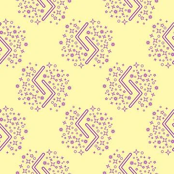 Magic seamless pattern with constellations, sun, moon, magic eyes, clouds a.. Stock Illustration