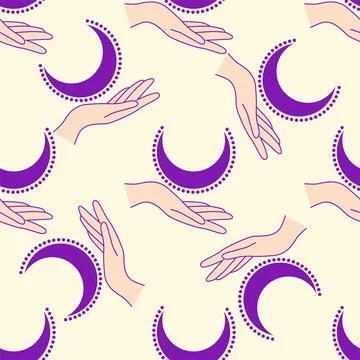 Magic seamless pattern with constellations, sun, moon, magic eyes, clouds a.. Illustrazione stock