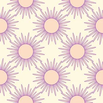 Magic seamless pattern with constellations, sun, moon, magic eyes, clouds and Stock Illustration