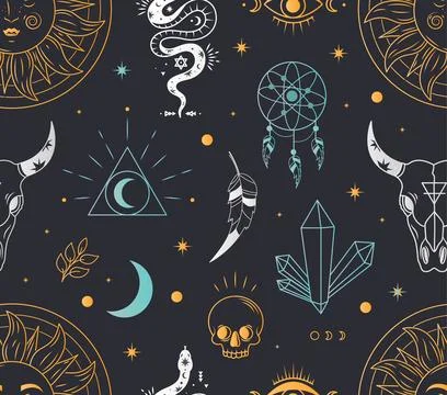 Magic seamless pattern Stock Illustration