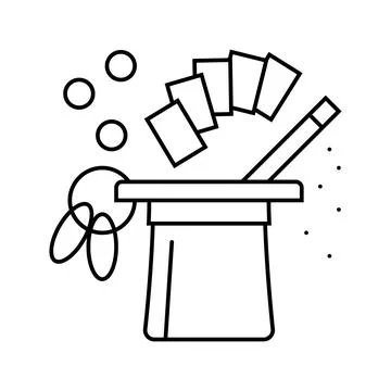 Magic set trick toy baby line icon vector illustration Stock Illustration