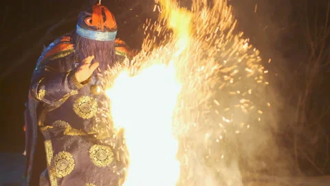 Magic shaman ritual. Stock Footage 106784397