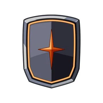 Magic shield icon presenting game asset protection Stock Illustration