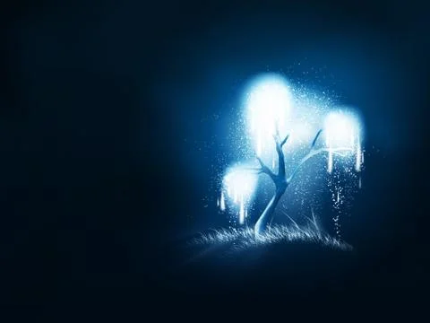 Magic shining tree Stock Illustration