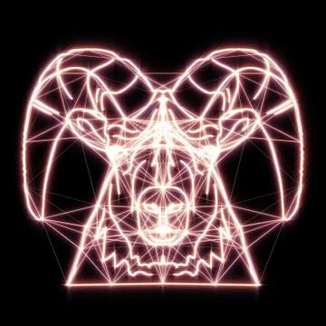 Magic shiny sheep lines connected with dots Stock Illustration