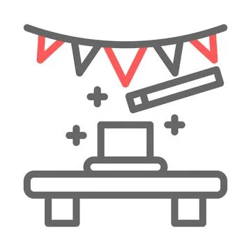 Magic show icon with hat and wand. Concept of performance, entertainment, a.. Stock Illustration